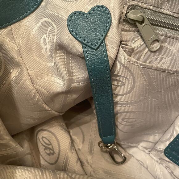 Brighton Cher Croc-Embossed Shoulder Bag Set | Turquoise Patent, Wallet + Strap - Picture 8 of 16